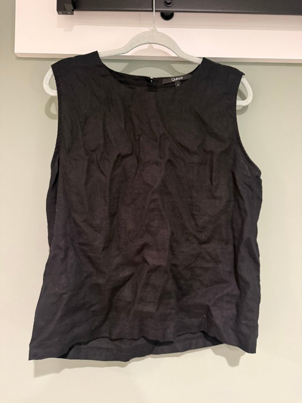 Quince Black 100% Organic Linen Tank Top